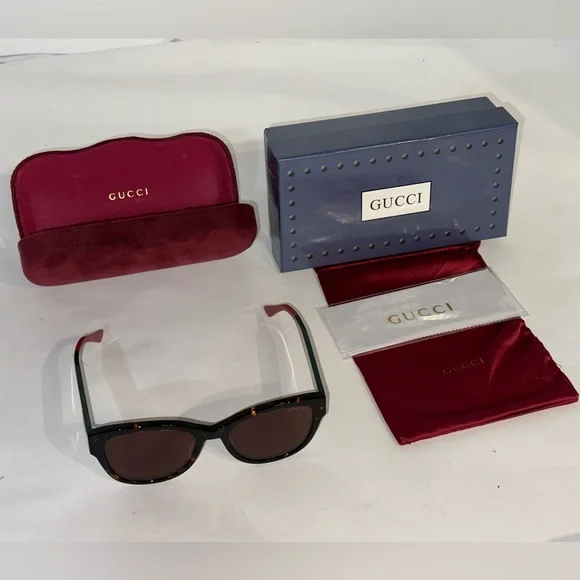Gucci Melange Burgundy Havana Butterfly Sunglasses GG Shades Classic Colors NEW Gucci Melange Burgundy Havana Butterfly Sunglasses GG Shades  main image 3
